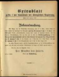 Extrablatt zu Nr. 1 des Amtsblatt der K&ouml;niglichen Regierung. Posen, den 2. Januar 1894