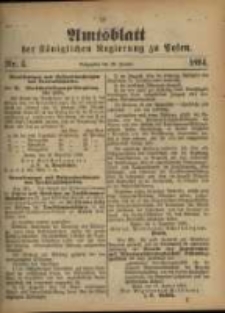Amtsblatt der K&ouml;niglichen Regierung zu Posen. 1894.01.23 Nro.4