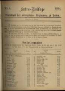 Extra - Beilage zum Amtsblatt der K&ouml;niglichen Regierung zu Posen