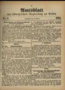 Amtsblatt der K&ouml;niglichen Regierung zu Posen. 1894.02.06 Nro.6