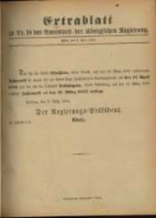 Extrablatt zu Nr. 10 des Amtsblatt der K&ouml;niglichen Regierung. Posen, den 8. M&auml;rz 1894