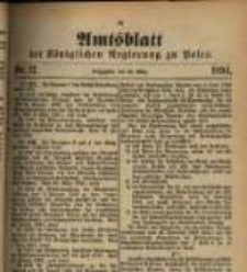 Amtsblatt der K&ouml;niglichen Regierung zu Posen. 1894.03.20 Nro.12