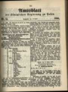 Amtsblatt der K&ouml;niglichen Regierung zu Posen. 1894.04.10 Nro.15
