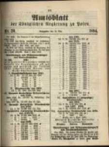Amtsblatt der K&ouml;niglichen Regierung zu Posen. 1894.05.15 Nro.20