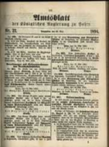 Amtsblatt der K&ouml;niglichen Regierung zu Posen. 1894.05.29 Nro.22