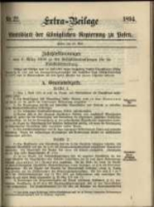 Extra - Beilage zum Amtsblatt der K&ouml;niglichen Regierung zu Posen