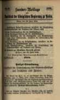 Sonder- Beilage zum Amtsblatt der K&ouml;niglichen Regierung zu Posen
