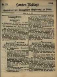 Sonder- Beilage zum Amtsblatt der K&ouml;niglichen Regierung zu Posen