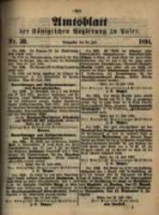 Amtsblatt der K&ouml;niglichen Regierung zu Posen. 1894.07.24 Nro.30