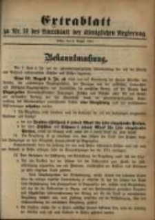 Extrablatt zu Nr. 31 des Amtsblatt der K&ouml;niglichen Regierung. Posen, den 3. August 1894