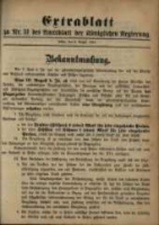 Extrablatt zu Nr. 31 des Amtsblatt der Königlichen Regierung. Posen, den 3. August 1894