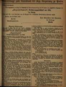 Extra - Beilage zum Amtsblatt der K&ouml;niglichen Regierung zu Posen