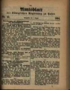 Amtsblatt der Königlichen Regierung zu Posen. 1894.08.07 Nro.33