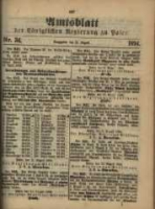 Amtsblatt der K&ouml;niglichen Regierung zu Posen. 1894.08.21 Nro.34