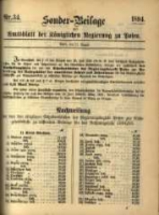 Sonder- Beilage zum Amtsblatt der K&ouml;niglichen Regierung zu Posen