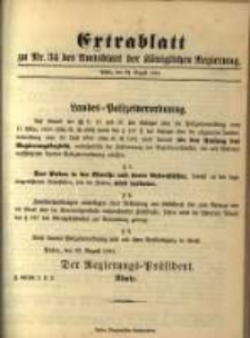 Extrablatt zu Nr. 34 des Amtsblatt der K&ouml;niglichen Regierung. Posen, den 24. August 1894