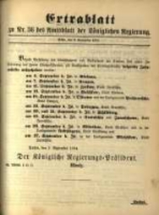 Extrablatt zu Nr. 36 des Amtsblatt der K&ouml;niglichen Regierung. Posen, den 3. September 1894