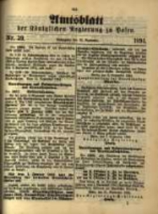 Amtsblatt der K&ouml;niglichen Regierung zu Posen. 1894.09.25 Nro.39
