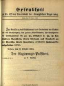 Extrablatt zu Nr. 42 des Amtsblatt der Königlichen Regierung. Posen, den 17. October 1894