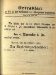 Extrablatt zu Nr. 44 des Amtsblatt der Königlichen Regierung. Posen, den 29. October 1894
