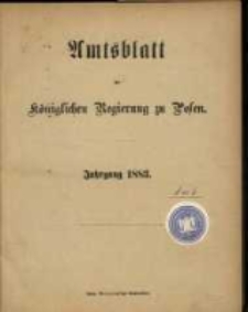 Amtsblatt der K&ouml;niglichen Regierung zu Posen. 1883.01.02 Nro.1
