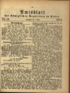 Amtsblatt der Königlichen Regierung zu Posen. 1883.04.03 Nro.14