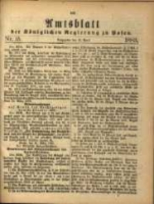 Amtsblatt der K&ouml;niglichen Regierung zu Posen. 1883.04.10 Nro.15