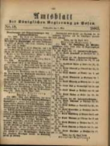 Amtsblatt der K&ouml;niglichen Regierung zu Posen. 1883.05.01 Nro.18
