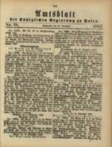 Amtsblatt der K&ouml;niglichen Regierung zu Posen. 1883.11.27 Nro.48