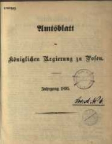 Amtsblatt der K&ouml;niglichen Regierung zu Posen. 1895.01.01 Nro.1