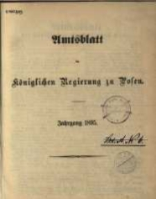Amtsblatt der Königlichen Regierung zu Posen. 1895.01.01 Nro.1