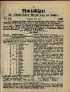 Amtsblatt der K&ouml;niglichen Regierung zu Posen. 1895.04.09 Nro.15