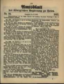 Amtsblatt der K&ouml;niglichen Regierung zu Posen. 1895.04.16 Nro.16