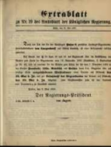 Extrablatt zu Nr. 19 des Amtsblatt der K&ouml;niglichen Regierung. Posen, den 10. Mai 1895