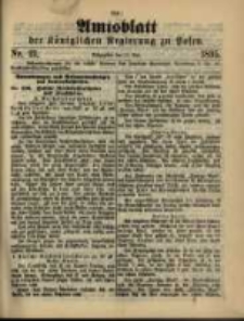 Amtsblatt der K&ouml;niglichen Regierung zu Posen. 1895.05.21 Nro.21