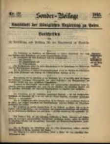 Sonder- Beilage zum Amtsblatt der K&ouml;niglichen Regierung zu Posen