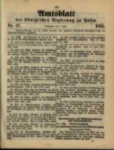 Amtsblatt der K&ouml;niglichen Regierung zu Posen. 1895.07.02 Nro.27