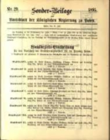 Sonder- Beilage zum Amtsblatt der K&ouml;niglichen Regierung zu Posen