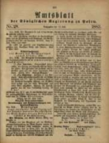 Amtsblatt der K&ouml;niglichen Regierung zu Posen. 1883.07.10 Nro.28