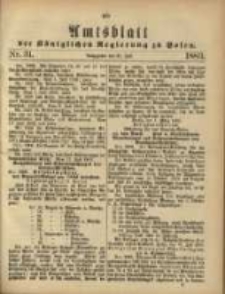 Amtsblatt der Königlichen Regierung zu Posen. 1883.06.31 Nro.31