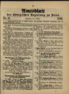 Amtsblatt der K&ouml;niglichen Regierung zu Posen. 1896.03.17 Nro.11