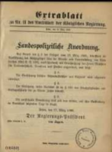 Extrablatt zu Nr. 19 des Amtsblatt der K&ouml;niglichen Regierung. Posen, den 10. Mai 1895