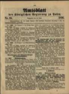 Amtsblatt der K&ouml;niglichen Regierung zu Posen. 1896.04.14 Nro.15