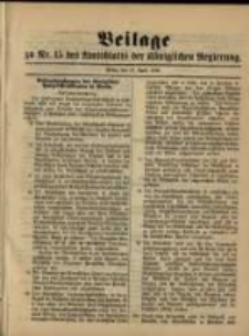 Beilage zu Nr. 15 des Amtsblatt der K&ouml;niglichen Regierung