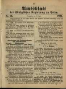 Amtsblatt der K&ouml;niglichen Regierung zu Posen. 1896.06.23 Nro.25