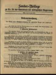 Sonder- Beilage zu Nr. 26 des Amtsblatt der K&ouml;niglichen Regierung