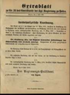 Extrablatt zu Nr. 26 des Amtsblatt der K&ouml;niglichen Regierung. Posen, den 04. Julil 1896