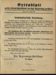 Extrablatt zu Nr. 26 des Amtsblatt der Königlichen Regierung. Posen, den 04. Julil 1896