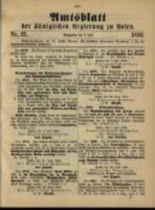 Amtsblatt der K&ouml;niglichen Regierung zu Posen. 1896.07.07 Nro.27