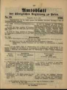 Amtsblatt der K&ouml;niglichen Regierung zu Posen. 1896.07.21 Nro.29